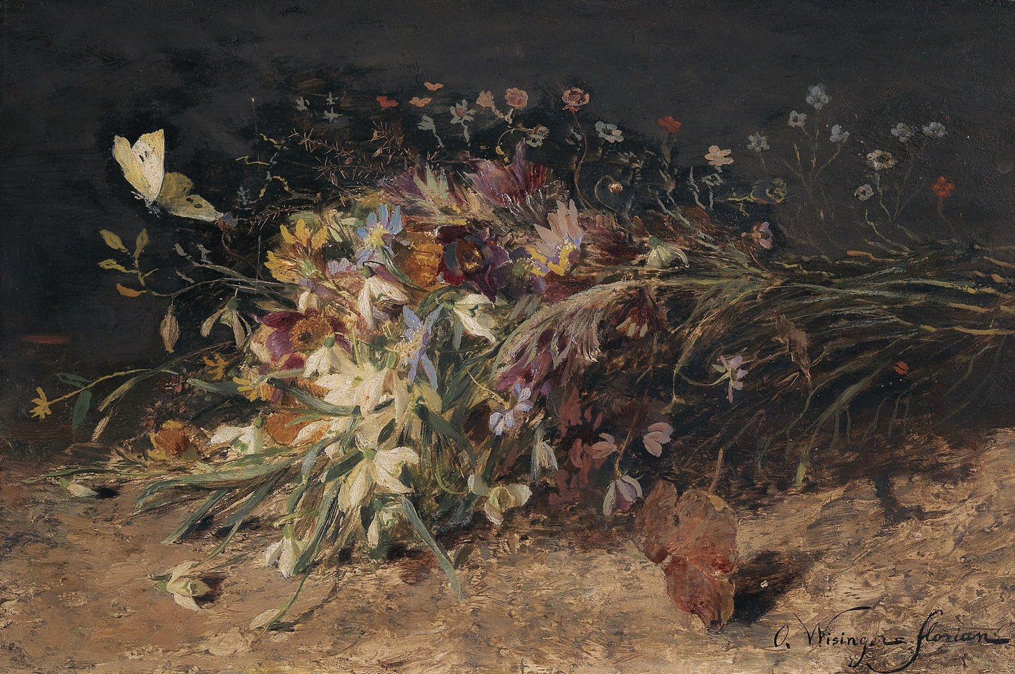 A Bouquet Of Spring Flowers With Snowdrops